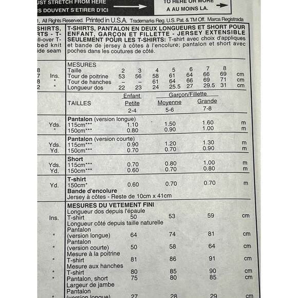 McCalls 6933 Sewing pattern Kids tshirt pants shorts size 5 6 - Picture 6 of 7